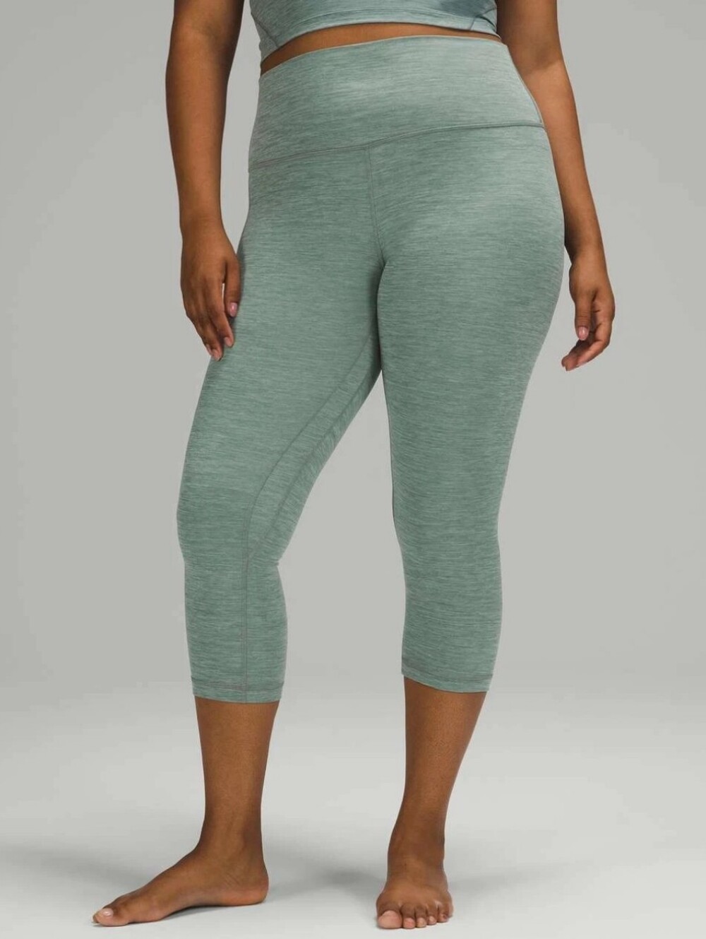 Lululemon Align HR Crop Heathered Tidewater Teal Leggings Size 4